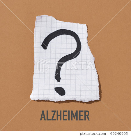 question mark and text Alzheimer question mark and text Alzheimer 69240905