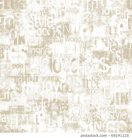 Abstract grunge urban geometric chaotic seamless pattern with words, letters 69241128
