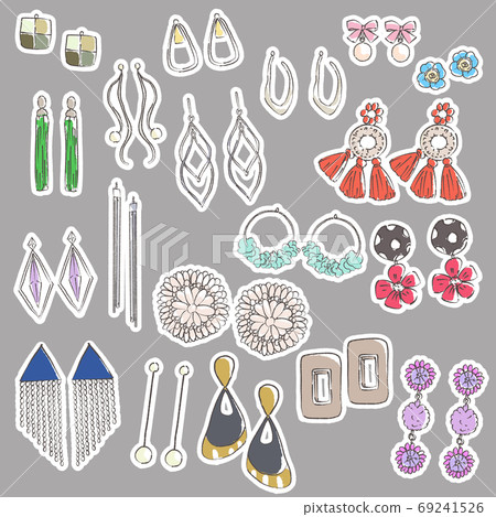 有各種無環耳環和背景 69241526
