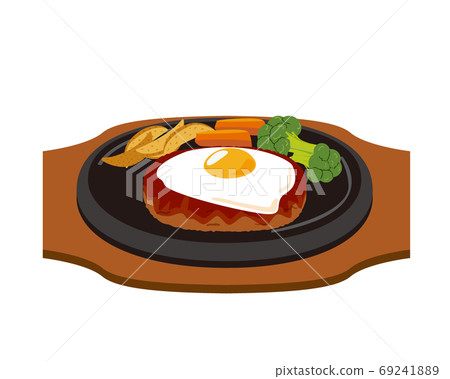 Vector illustration of fried egg hamburger Vector illustration of fried egg hamburger 69241889
