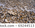 Close-up of sea pebbles on the beach 69244513