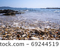 Close-up of sea pebbles on the beach 69244519