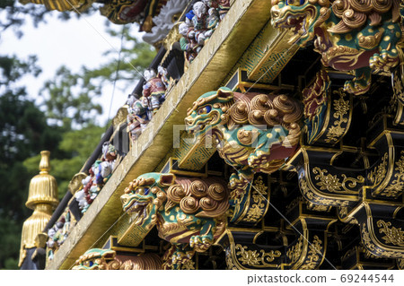 The arts of Yomeimon Gate at Toshogu Shrinea Temple. One of the most beautiful gates in Japan. UNESCO World Heritage Site, Nikko, Japan. 69244544