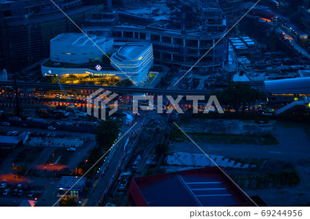 Night top view of the streets of the big city 69244956