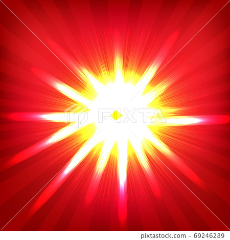 Red Sunburst Poster 69246289