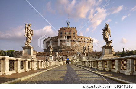 Italy. Rome, Hadrian's Mausoleum known as Castel Sant'Angelo. Panoramic Italy. Rome, Hadrian's Mausoleum known as Castel Sant'Angelo. Panoramic 69248116