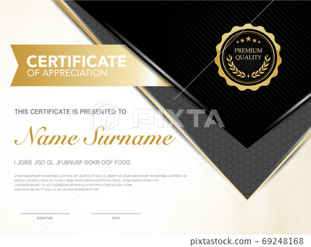 diploma certificate template black and gold color with luxury and modern style vector image. 69248168