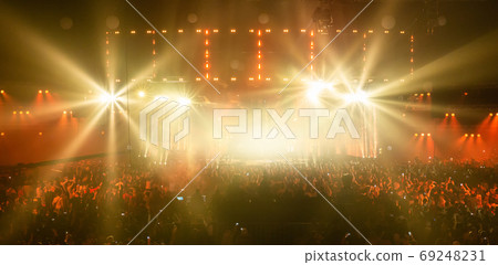 Concert crowd having fun at a rock concert. 69248231