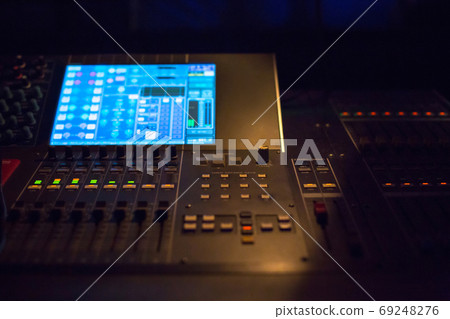Workplace of sound engineer. 69248276
