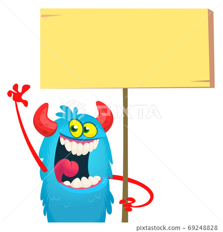 Funny cartoon monster. Vector Halloween 69248828