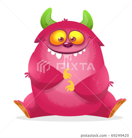 Funny cartoon monster. Vector Halloween illustration Funny cartoon monster. Vector Halloween illustration 69249420