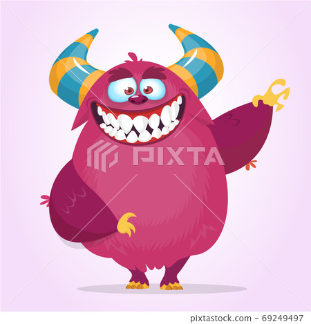 Funny cartoon monster. Vector Halloween illustration 69249497