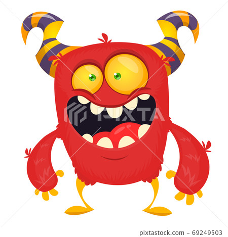 Funny cartoon monster. Vector Halloween illustration 69249503