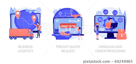 Smart logistics technologies abstract concept vector illustrations. Smart logistics technologies abstract concept vector illustrations. 69249965
