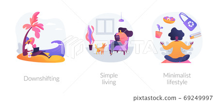 Voluntary lifestyle abstract concept vector illustrations. Voluntary lifestyle abstract concept vector illustrations. 69249997