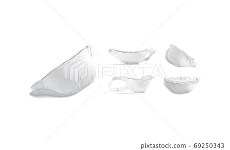 Blank white waist bag mock up, different views Blank white waist bag mock up, different views 69250343
