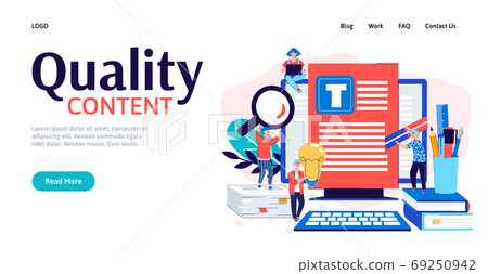 Vector illustration of concept copywriter business a landing page template Vector illustration of concept copywriter business a landing page template 69250942