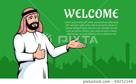 Muslim man Arab welcomes to his country 69252144