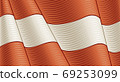 Vintage Flag Of Austria. Close-up Background. Vector illustration in retro woodcut style 69253099