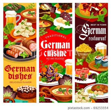 German cuisine restaurant dishes vector banners 69253354
