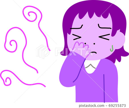 臭味難聞的擔心的女人上半身圖 69255873