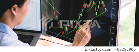 stock exchange trader working with graphs,diagrams on monitor i stock exchange trader working with graphs,diagrams on monitor i 69255900