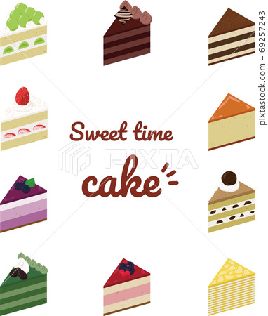 Triangular cake illustration set Triangular cake illustration set 69257243
