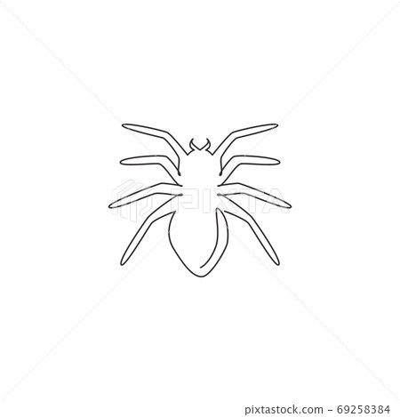 One single line drawing of poisonous spider for logo symbol identity 69258384