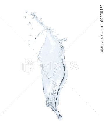 水濺在白色背景上 水濺在白色背景上 69258573