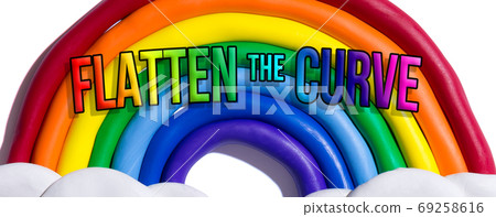 Flatten the Curve theme with a clay rainbow Flatten the Curve theme with a clay rainbow 69258616