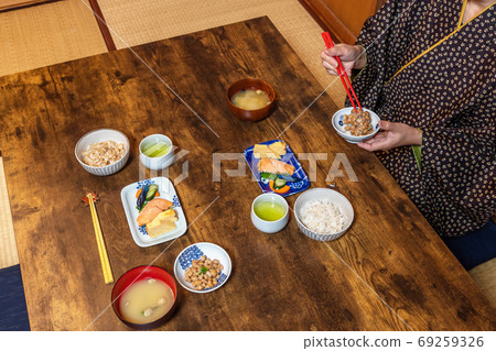 Japanese rice and and Natto Japanese rice and and Natto 69259326