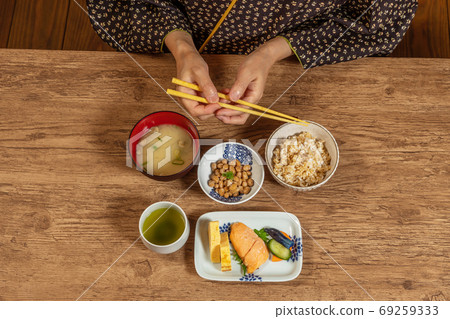 日本米飯和納豆 日本米飯和納豆 69259333