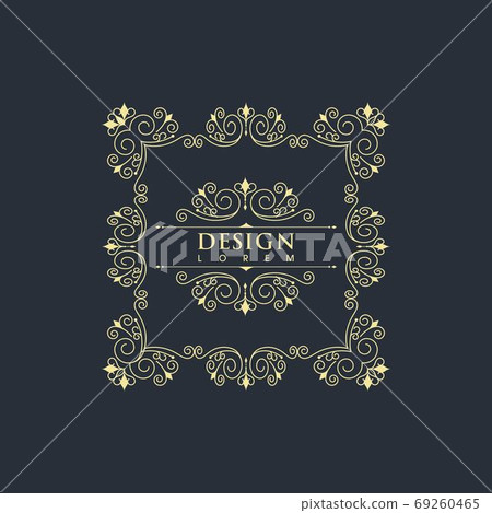 Vintage border line Template vector 69260465