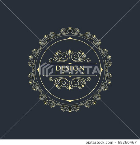Vintage border line Template vector 69260467