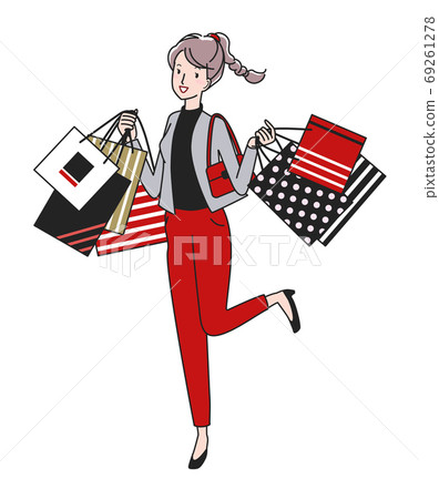 Image Of A Woman Shopping On Black Friday Stock Illustration 69261278 Pixta