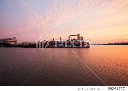 Container port sunset trade port export import Container port sunset trade port export import 69261757