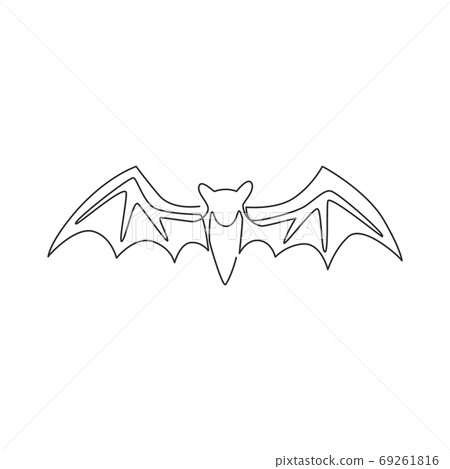 One single line drawing of wild bat for company business logo identity 69261816