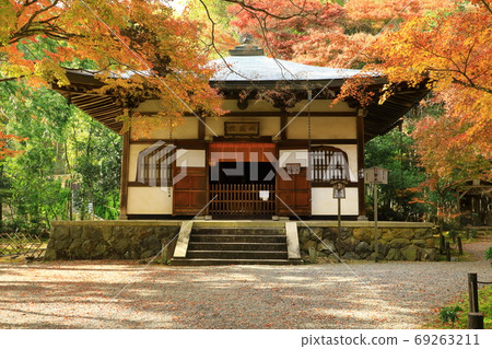 京都竹武寺地藏院地藏堂和秋天的落葉 京都竹武寺地藏院地藏堂和秋天的落葉 69263211