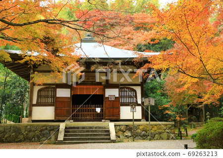 京都竹武寺地藏院地藏堂和秋天的落葉 京都竹武寺地藏院地藏堂和秋天的落葉 69263213