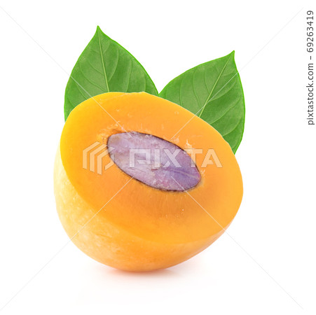Marian plum fruit isolated on white background 69263419