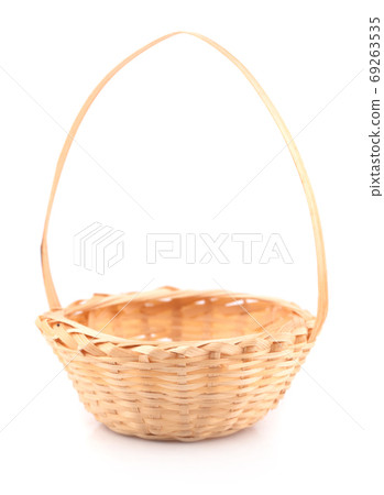 wicker basket an isolated on white background 69263535
