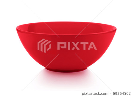 red empty bowl isolated on white background ; bowl for food. red empty bowl isolated on white background ; bowl for food. 69264502