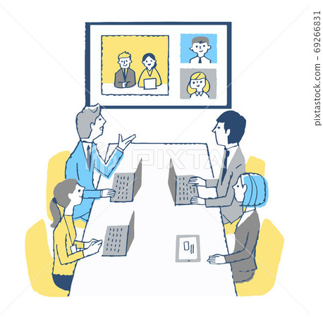 Businessmen having an online meeting Businessmen having an online meeting 69266831