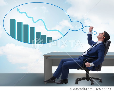 Businessman dreaming of economy and market recovery growth 69268863