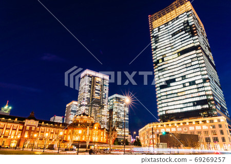 Tokyo station Marunouchi station front view evening view Tokyo station Marunouchi station front view evening view 69269257