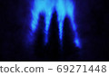 Three shadows in the light from above the temple of darkness. 69271448