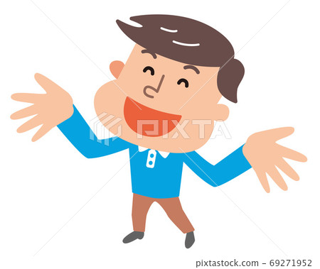 歡迎姿勢男插畫 69271952