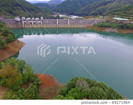 one無人駕駛飛機京都Kyoto吉大壩的鳥瞰圖≫京都府南丹市 69271964