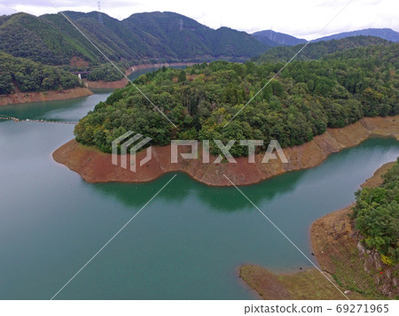 one無人駕駛飛機京都Kyoto吉大壩的鳥瞰圖≫京都府南丹市 69271965