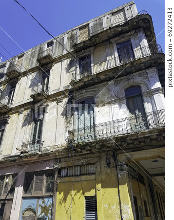 Street of Havana with old residential buildings - Havana, Cuba 69272413